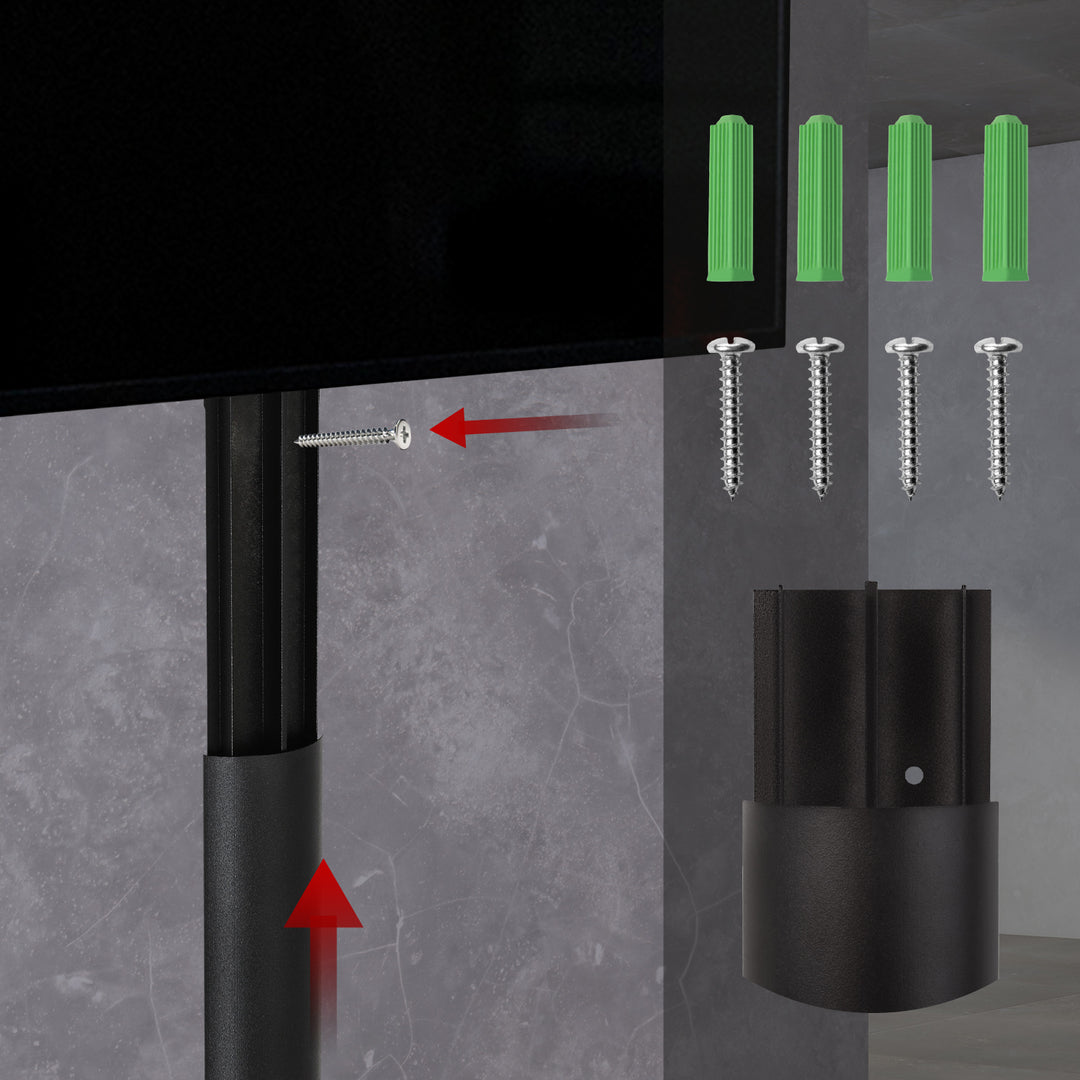 Stiall chumhdaigh cábla alúmanaim Maclean, 62x20x750mm, dubh, MC-814 B