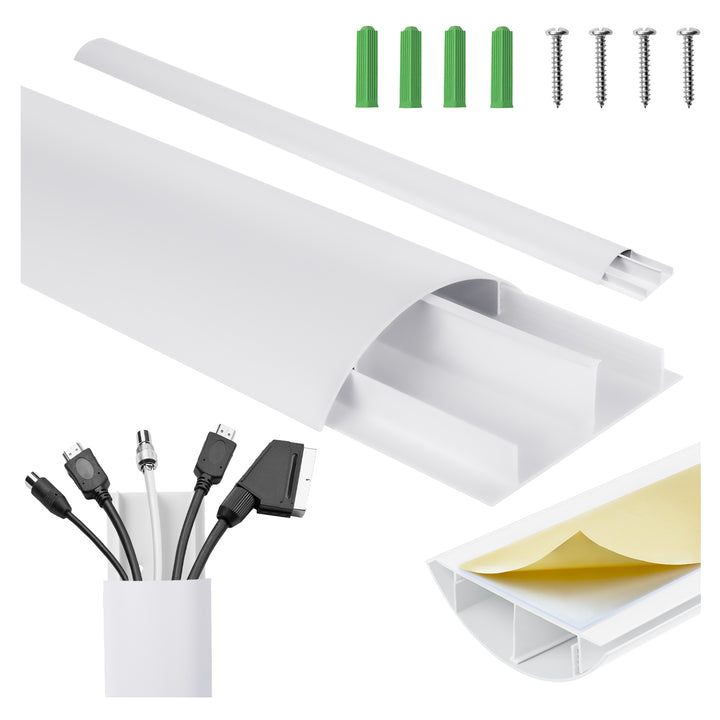 Stiall chumhdaigh cábla alúmanaim Maclean, 62x20x750mm, bán, MC-814 W