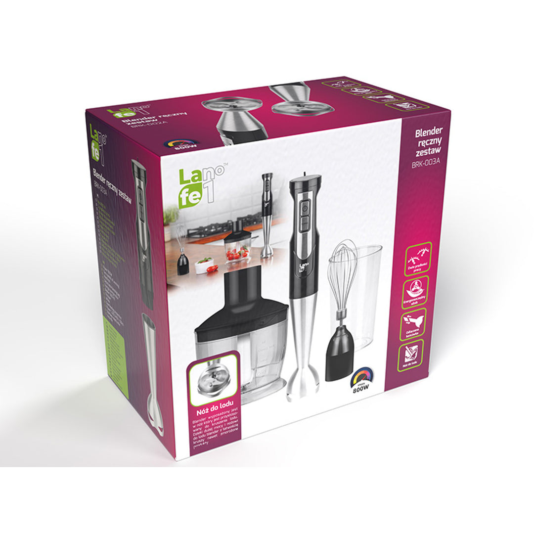 Lafe hand blender, 800W, 600ml cup, Turbo function, BRK-003A