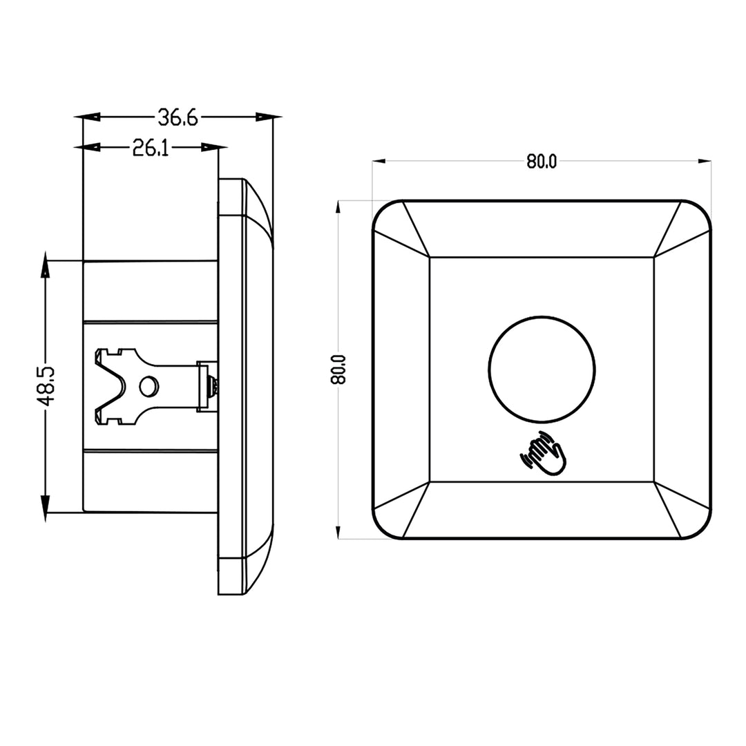 Maclean short range PIR sensor, range 5-6cm, recessed box, max. load 1200W, MCE313 W, 4 pcs
