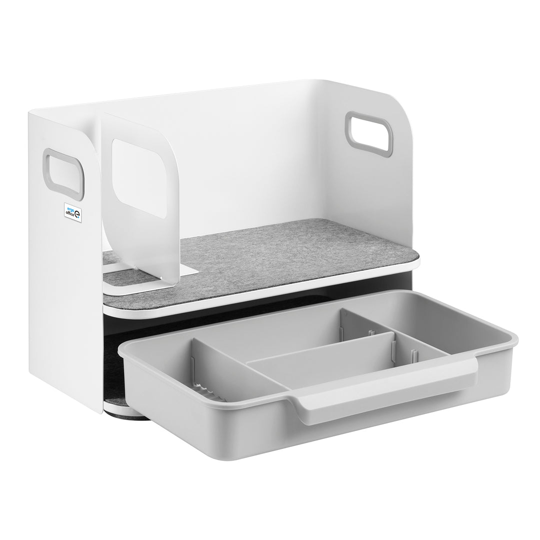 Ergo Office desk organizer with drawer, white, max. 10kg, ER-440 + Under-desk organizer for utensils ER-442