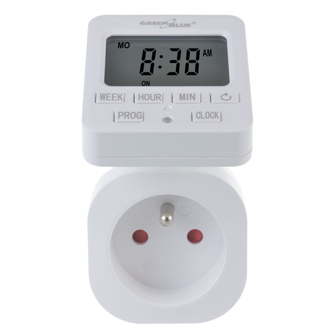 GreenBlue time switch - digital timer, max. load 16A, IP20, GB605 E, 2 pieces