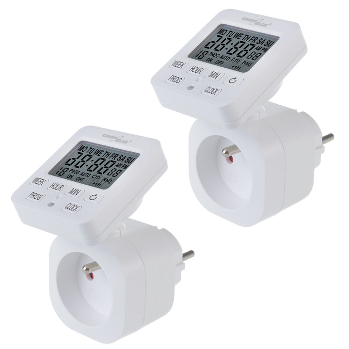 GreenBlue time switch - digital timer, max. load 16A, IP20, GB605 E, 2 pieces