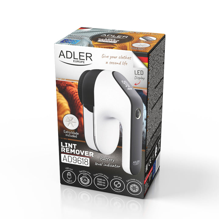 Adler fabric shaver, LED display, 3 speeds, AD 9618
