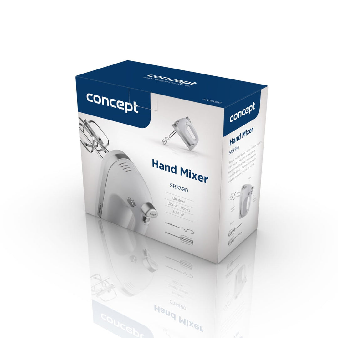 Concept hand mixer, 5 speeds, Turbo function, 500 watts, white, SR3390