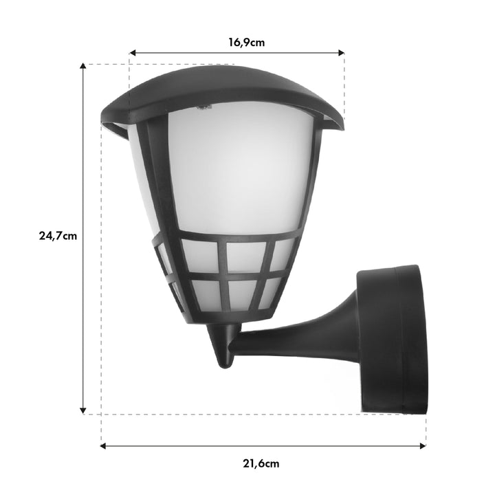 Wall lamp 1xE27 Maclean, max load 60W, IP65, black color, MCE519 B + LED filament bulb E27, 6W 230V Maclean Energy MCE267 WW warm white 3000K 720lm retro decorative edison