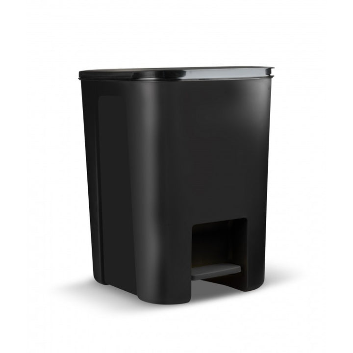 Practic trashcan, rubbish bin with pedal, black, 25l, 10104699