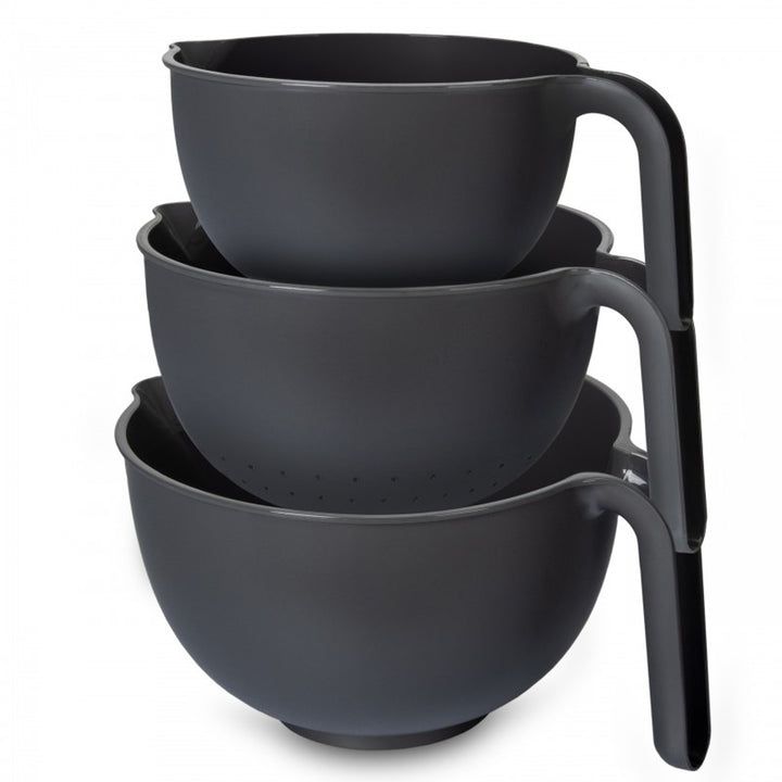 Practic set, 2x bowl, colander, with handle, dark graphite, 10034392