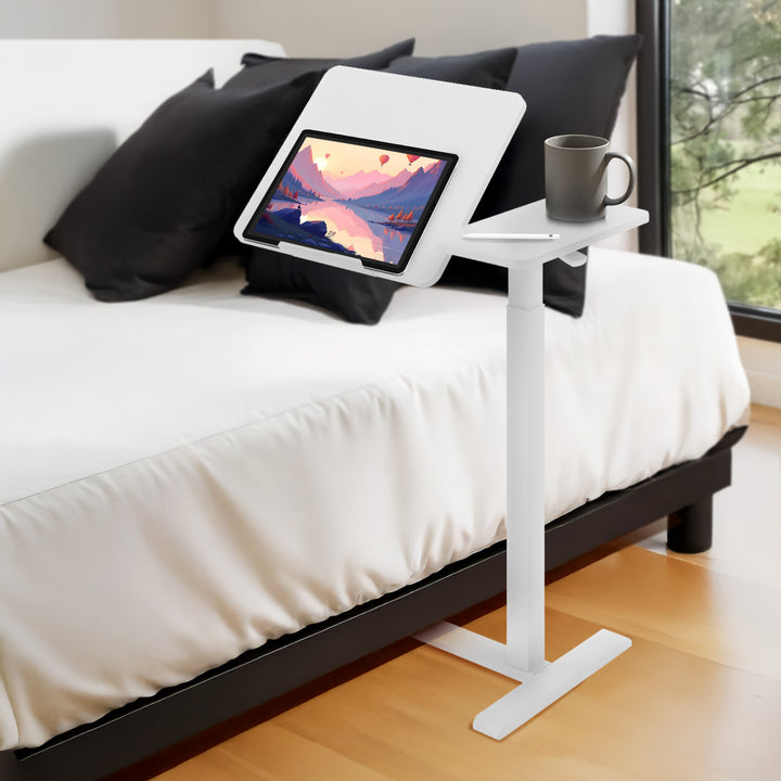 Maclean mobile desk/laptop stand, white, height adjustment 76-109cm, max. 30kg , MC-120 W