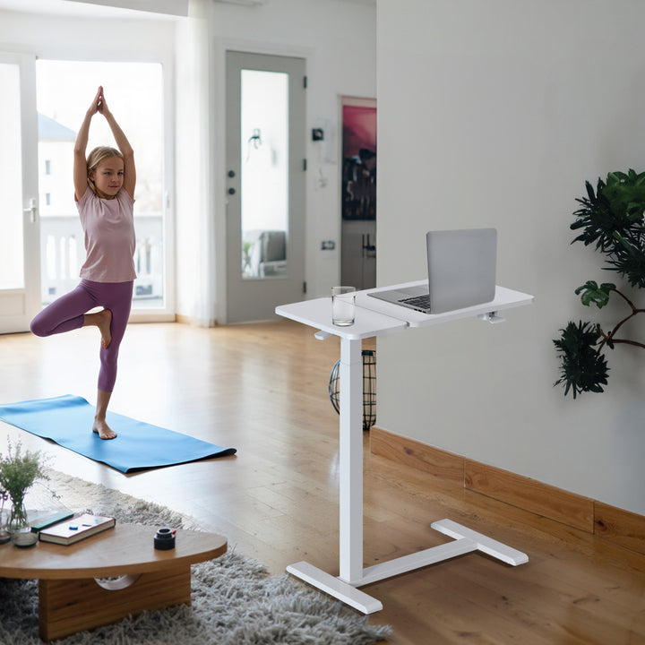 Maclean mobile desk/laptop stand, white, height adjustment 76-109cm, max. 30kg , MC-120 W