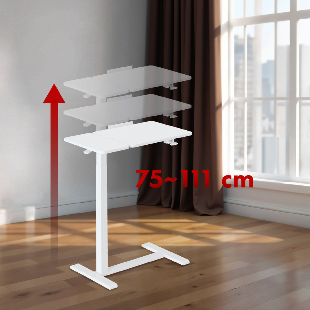 Maclean mobile desk/laptop stand, white, height adjustment 76-109cm, max. 30kg , MC-120 W