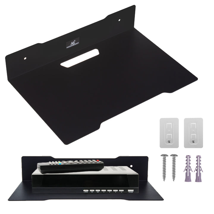 Maclean decoder wall shelf, single, max. 5kg, steel, MC-122