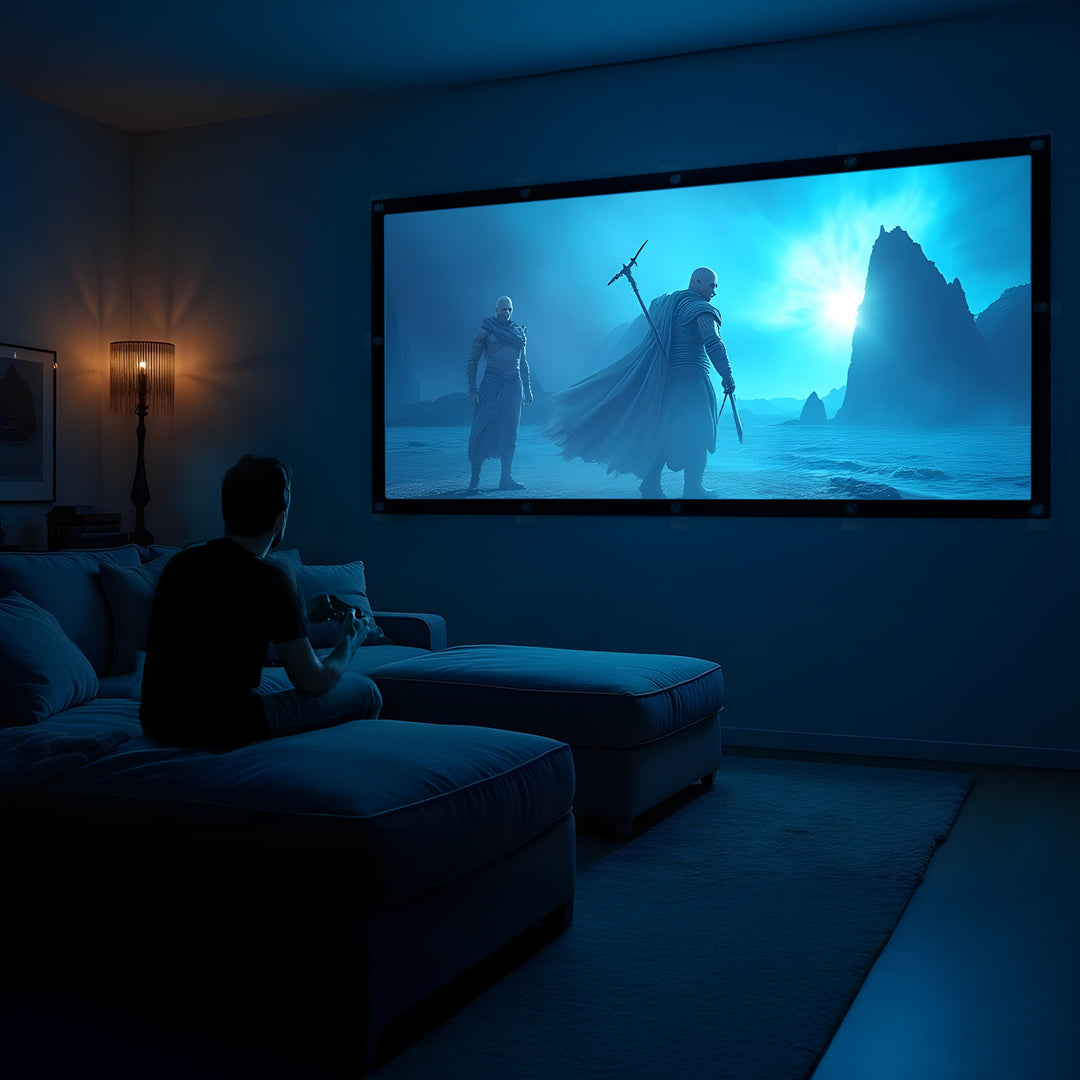 Scáileán teilgean Maclean, 150", 330x187cm, imeall 25mm 16:9, crúcaí teannais, MC-167