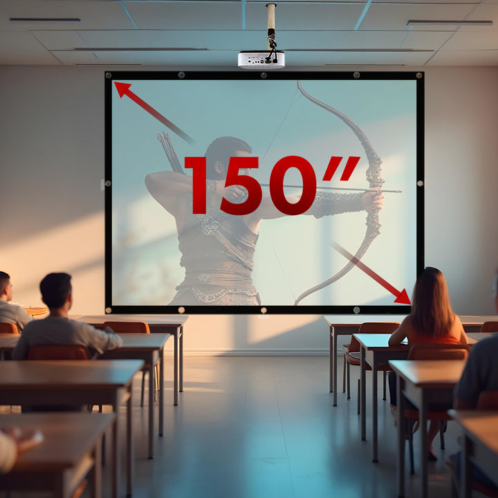 Scáileán teilgean Maclean, 150", 300x220cm, imeall 25mm 4:3, crúcaí teannais, MC-168