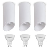 Maclean surface-mounted luminaire / tube, spot, round, aluminum, GU10, 55x130mm, white color, MCE360 W 3pcs+ LED bulb GU10 7W Maclean Energy MCE437 NW neutral white 4000K, 220-240V~, 50/60Hz 3pcs