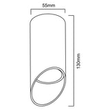 Maclean surface-mounted luminaire / tube, spot, round, aluminum, GU10, 55x130mm, black color, MCE360 B 3pcs + LED bulb GU10 7W Maclean Energy MCE437 NW neutral white 4000K, 220-240V~, 50/60Hz 3pcs