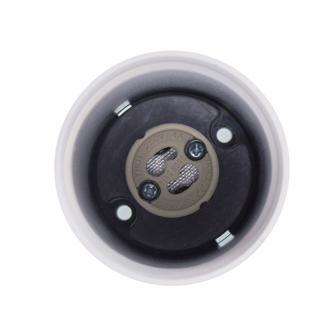 Maclean surface mount / tube luminaire, spot, round, aluminum, GU10, 55x130mm, white, MCE361 W+LED bulb GU10 7W Maclean Energy MCE437 WW warm white 3000K, 220-240V~, 50/60Hz, 490 lumens