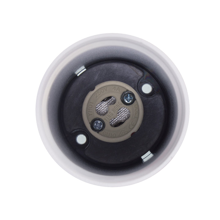 Maclean surface mount / tube luminaire, spot, round, aluminum, GU10, 55x130mm, white, MCE361 W+LED bulb GU10 7W Maclean Energy MCE437 WW warm white 3000K, 220-240V~, 50/60Hz, 490 lumens