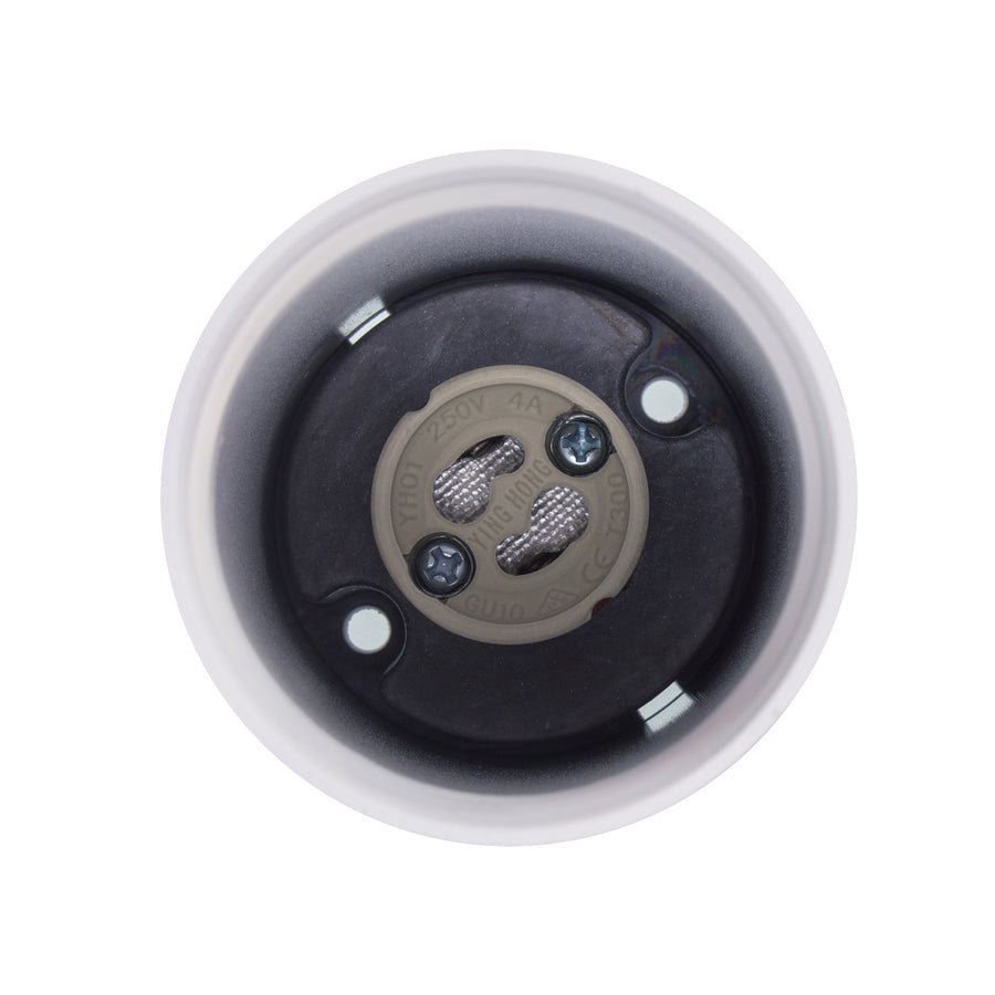 Maclean surface-mounted luminaire / tube, spot, round, aluminum, GU10, 55x130mm, color white, MCE361 W 3pcs+ LED bulb GU10 7W Maclean Energy MCE437 NW neutral white 4000K, 220-240V~, 50/60Hz 3pcs