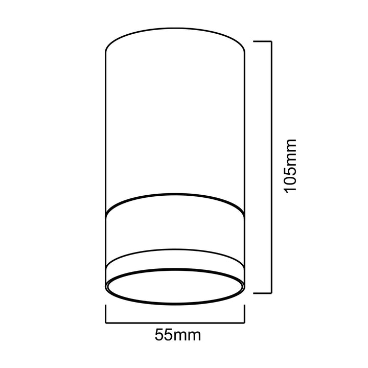 Maclean surface-mounted luminaire / tube, spot, round, aluminum, GU10, 55x130mm, color white, MCE361 W 3pcs+ LED bulb GU10 7W Maclean Energy MCE437 NW neutral white 4000K, 220-240V~, 50/60Hz 3pcs