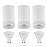 Maclean surface-mounted luminaire / tube, spot, round, aluminum, GU10, 55x130mm, color white, MCE361 W 3pcs+ LED bulb GU10 7W Maclean Energy MCE437 NW neutral white 4000K, 220-240V~, 50/60Hz 3pcs