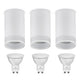 Maclean surface-mounted luminaire / tube, spot, round, aluminum, GU10, 55x130mm, color white, MCE361 W 3pcs+ LED bulb GU10 7W Maclean Energy MCE437 NW neutral white 4000K, 220-240V~, 50/60Hz 3pcs