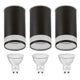Maclean surface-mounted luminaire / tube, spot, round, aluminum, GU10, 55x130mm, black color, MCE361 B 3pcs+ LED bulb GU10 7W Maclean Energy MCE437 NW neutral white 4000K, 220-240V~, 50/60Hz, 490 3pcs