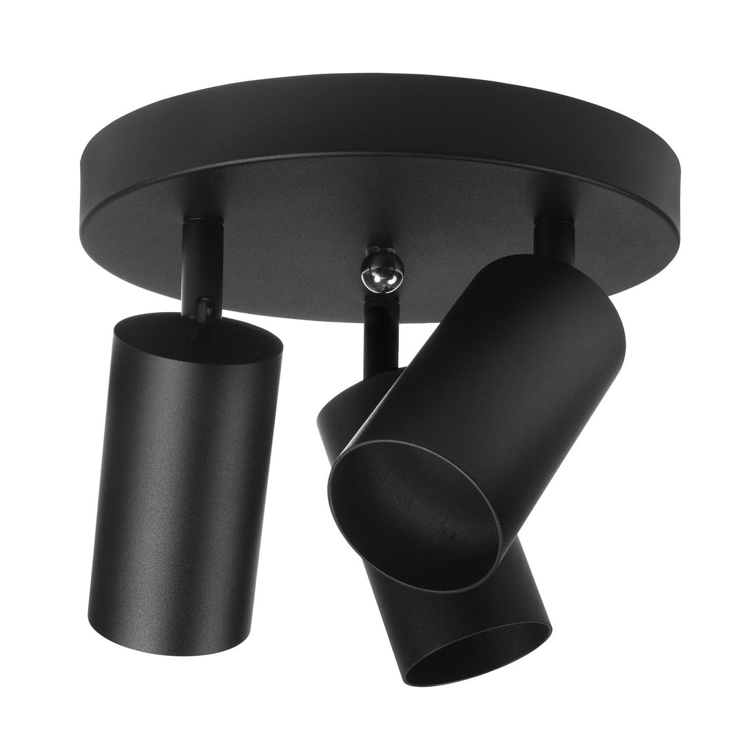 Maclean ceiling lamp, spot, movable, aluminum, 3xGU10, 55x90mm, matte black color, MCE362 B + LED bulb GU10 7W Maclean Energy MCE437 WW warm white 3000K, 220-240V~, 50/60Hz 3pcs