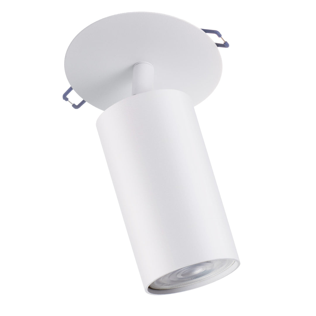 Maclean flush mount / tube luminaire, spot, round, aluminum, GU10, 55x130mm, white, MCE364 W + LED bulb GU10 7W Maclean Energy MCE437 WW warm white 3000K, 220-240V~, 50/60Hz, 490lm