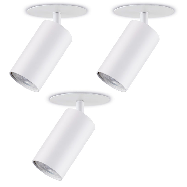 Maclean flush mount / tube luminaire, spot, round, aluminum, GU10, 55x130mm, white color, MCE364 W 3pcs+LED bulb GU10 7W Maclean Energy MCE437 WW warm white 3000K, 220-240V~, 50/60Hz 3pcs