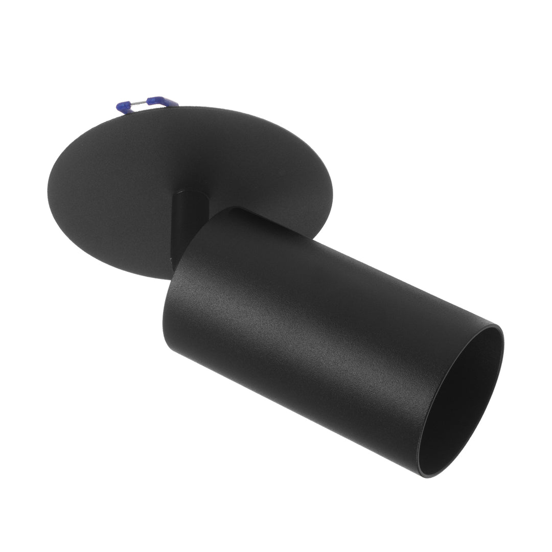 Maclean flush mount / tube luminaire, spot, round, aluminum, GU10, 55x130mm, black color, MCE364 B+LED bulb GU10 7W Maclean Energy MCE437 WW warm white 3000K, 220-240V~, 50/60Hz, 490lm