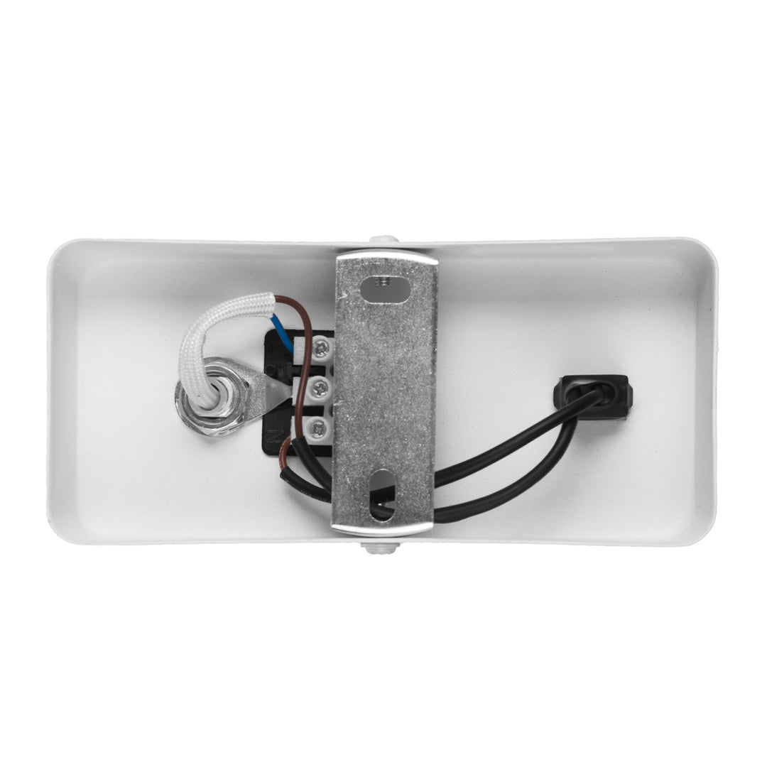 Maclean wall lamp / wall light, spot, round, GU10, with 55x90mm switch, white, MCE369 W+LED bulb GU10 7W Maclean Energy MCE437 WW warm white 3000K, 220-240V~, 50/60Hz, 490lm