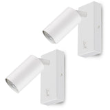 Wall lamp / wall lamp Maclean, spot, round, GU10, with switch 55x90mm, white color, MCE369 W 2pcs+ LED bulb GU10 7W Maclean Energy MCE437 WW warm white 3000K, 220-240V~, 50/60Hz, 2pcs