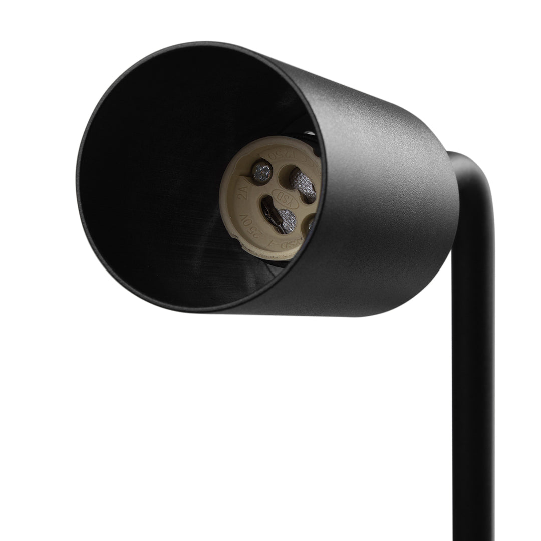 Maclean GU10 desk lamp, spot, round, GU10, with 55x90mm switch, black color, MCE370 B +LED bulb GU10 7W Maclean Energy MCE437 WW warm white 3000K, 220-240V~, 50/60Hz, 490lm