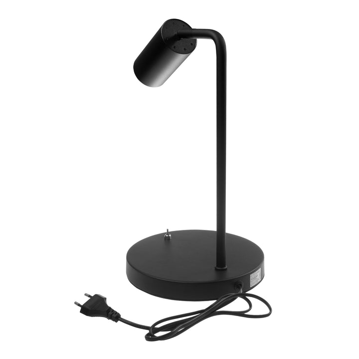 Maclean GU10 desk lamp, spot, round, GU10, with 55x90mm switch, black color, MCE370 B+LED bulb GU10 7W Maclean Energy MCE437 NW neutral white 4000K, 220-240V~, 50/60Hz, 490 lumens