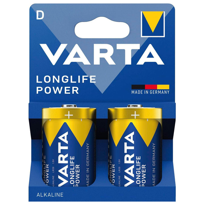 VARTA Longlife Power, 2 chadhnraí alcaileach, méid D / R20, 1.5V