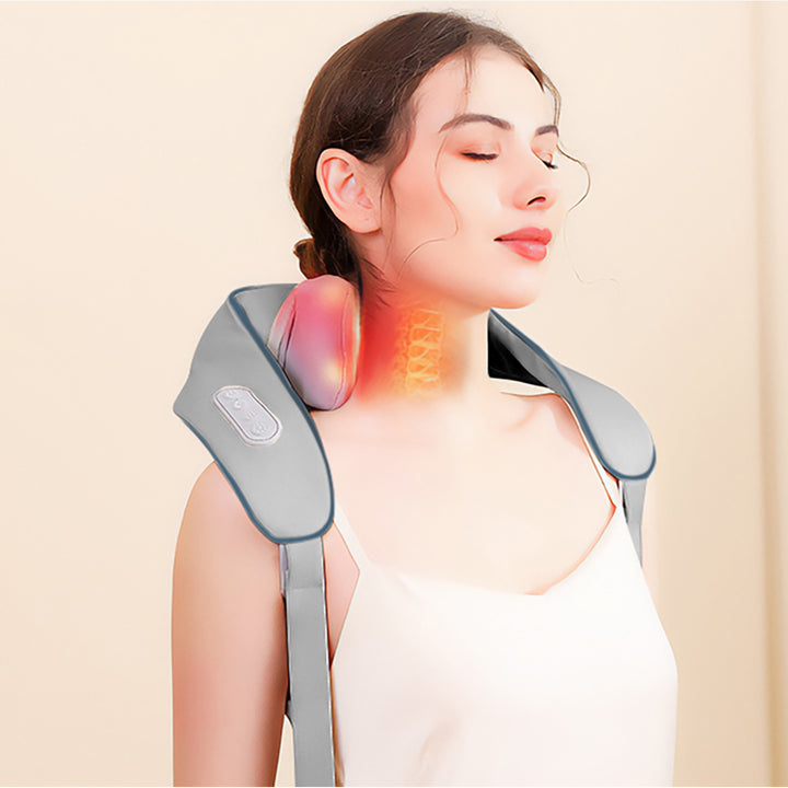Shoulder and neck massager. Shiatsu, 5D imitation hands, 6 massage heads, 3 modes, 3 speeds, Cordless, USB-C charging port NECK &amp; SHOULDERS MASSAGER