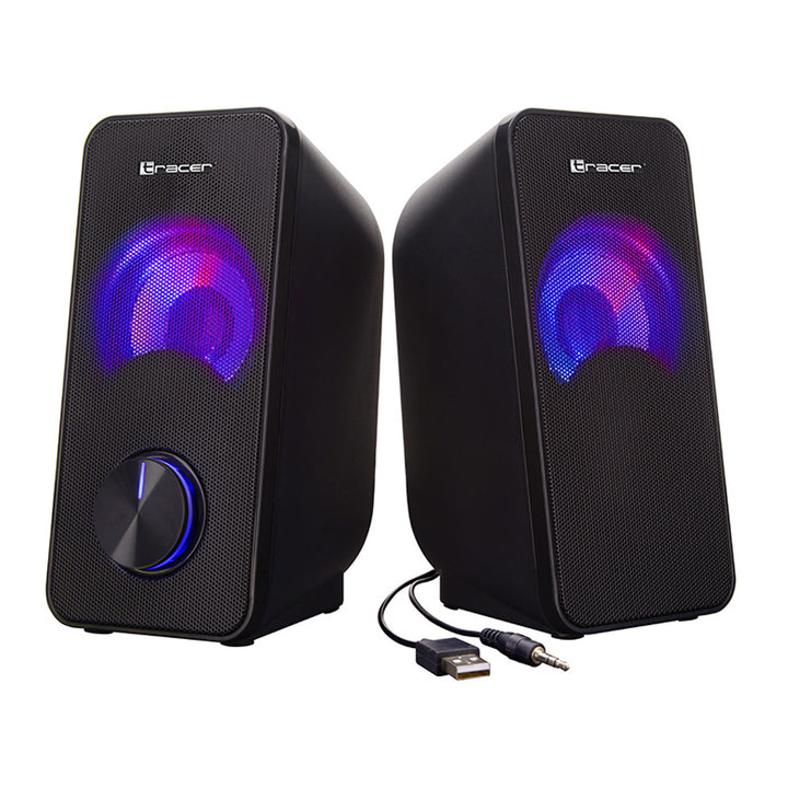 Tracer speakers, RGB backlighting, 6 W RMS, USB power, Loop