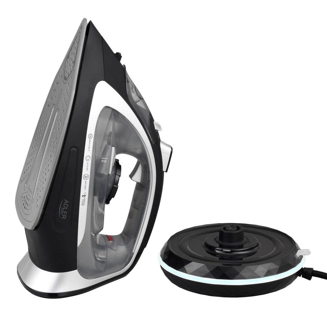 Adler steam iron, cordless, ceramic soleplate, 2800W, AD 5043