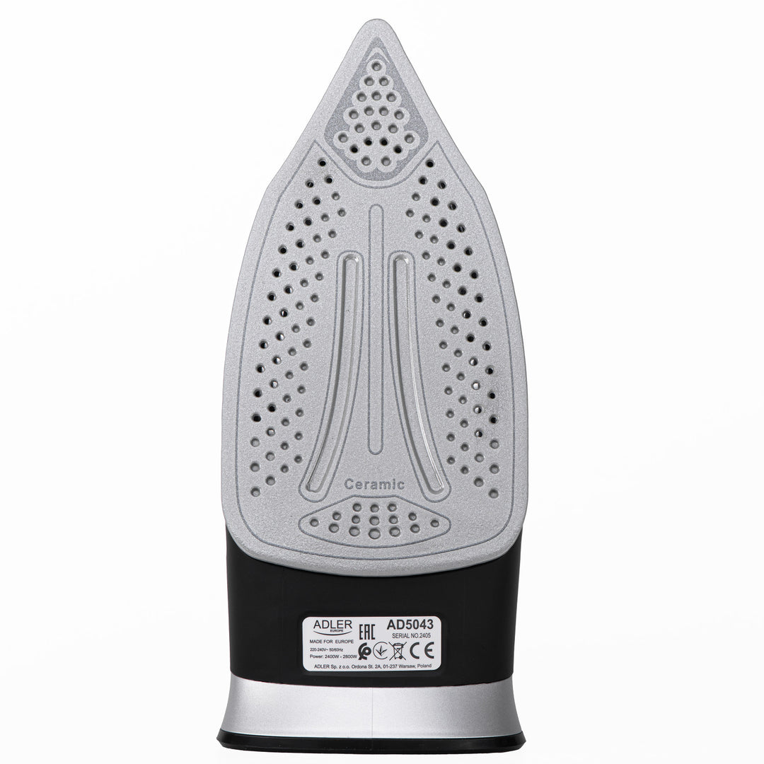 Adler steam iron, cordless, ceramic soleplate, 2800W, AD 5043