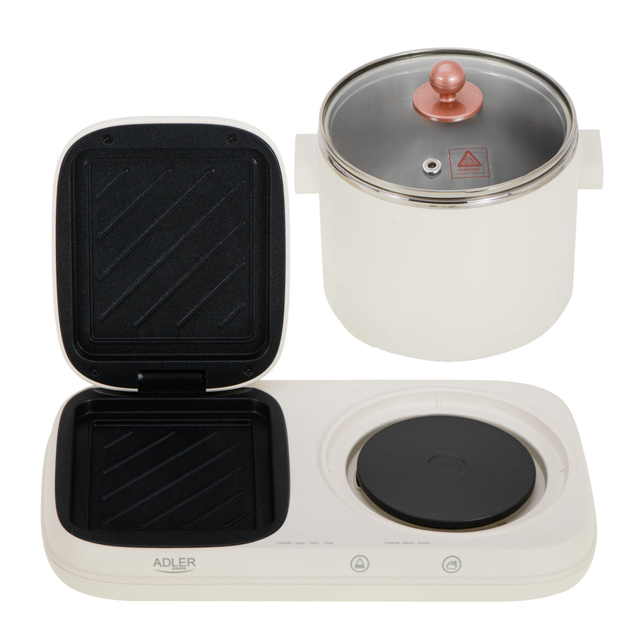 Breakfast station 2 in 1 - grill and cooking pot Adler AD 6421