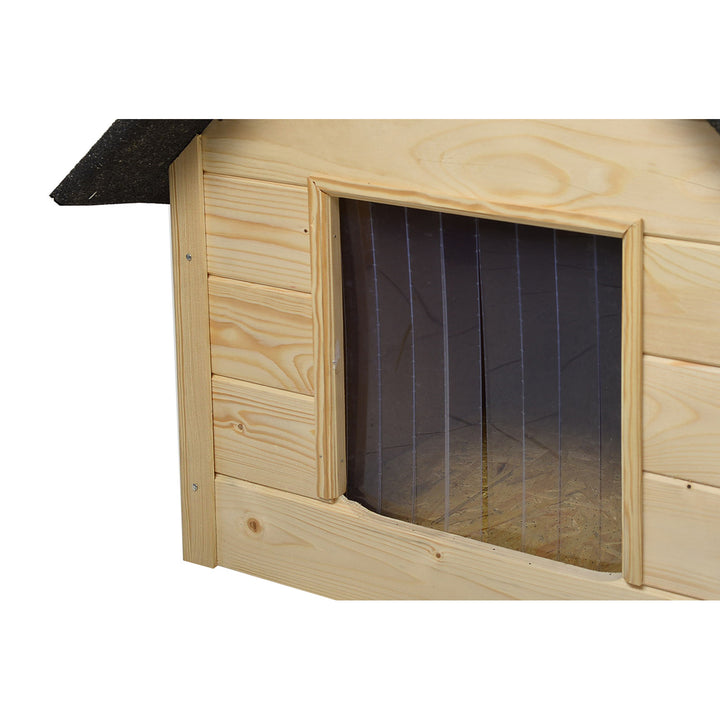 Cró do mhadraí, cait Woodok, inslithe, adhmaid, XL mór, le haghaidh féin-thionóil agus péinteála, darach tuartha líonta do mhadraí suas le 20 kg