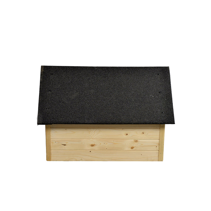 Cró do mhadraí, cait Woodok, inslithe, adhmaid, XL mór, le haghaidh féin-thionóil agus péinteála, darach tuartha líonta do mhadraí suas le 20 kg