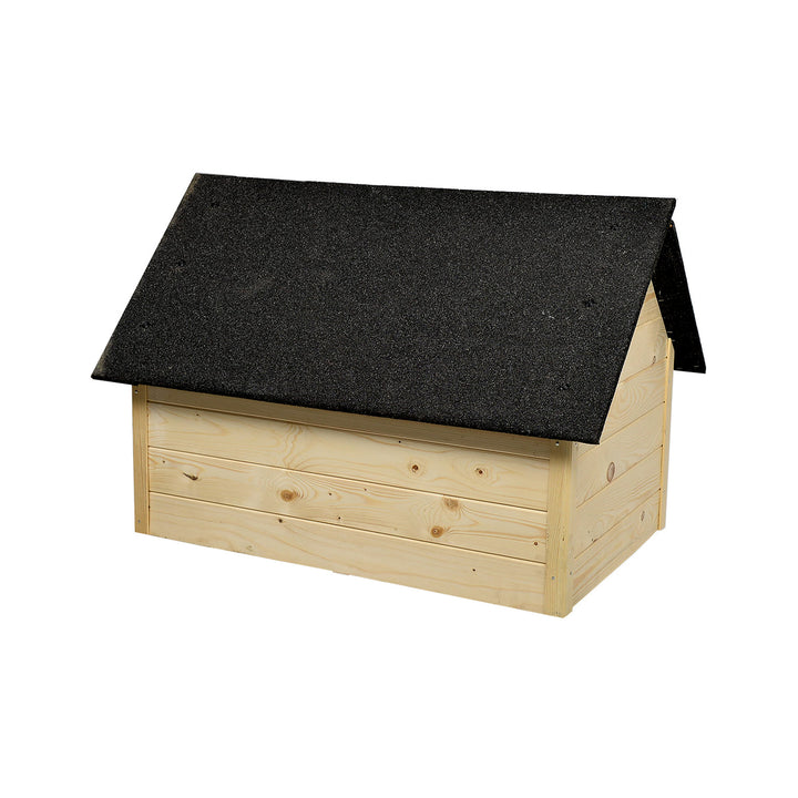 Cró do mhadraí, cait Woodok, inslithe, adhmaid, XL mór, le haghaidh féin-thionóil agus péinteála, darach tuartha líonta do mhadraí suas le 20 kg