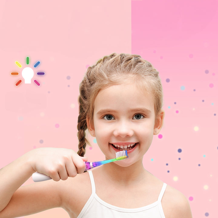 SEAGO children's sonic toothbrush, pink color, 3 tips,SG-977 Pink + SEAGO children's sonic toothbrush, green color, 3 tips,SG-977 Green