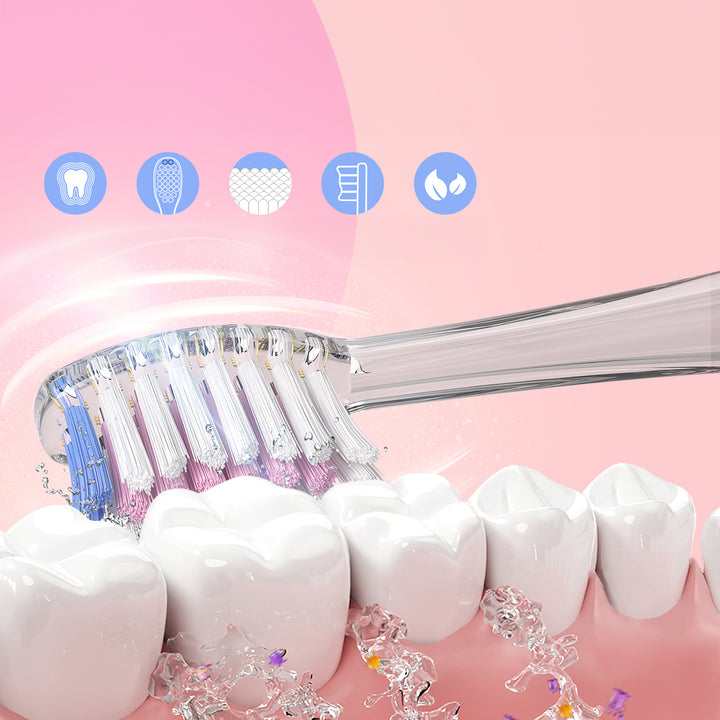 SEAGO children's sonic toothbrush, pink color, 3 tips,SG-977 Pink + SEAGO children's sonic toothbrush, green color, 3 tips,SG-977 Green