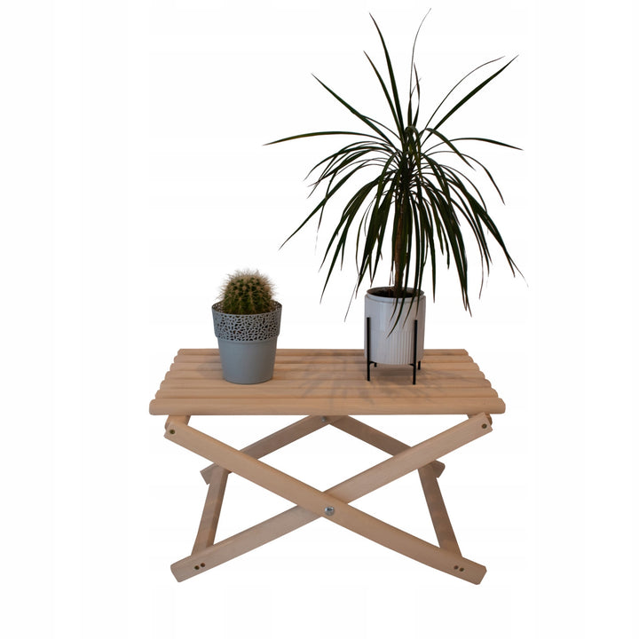 Set of 2 beach chairs, black color + wooden coffee table Woodok