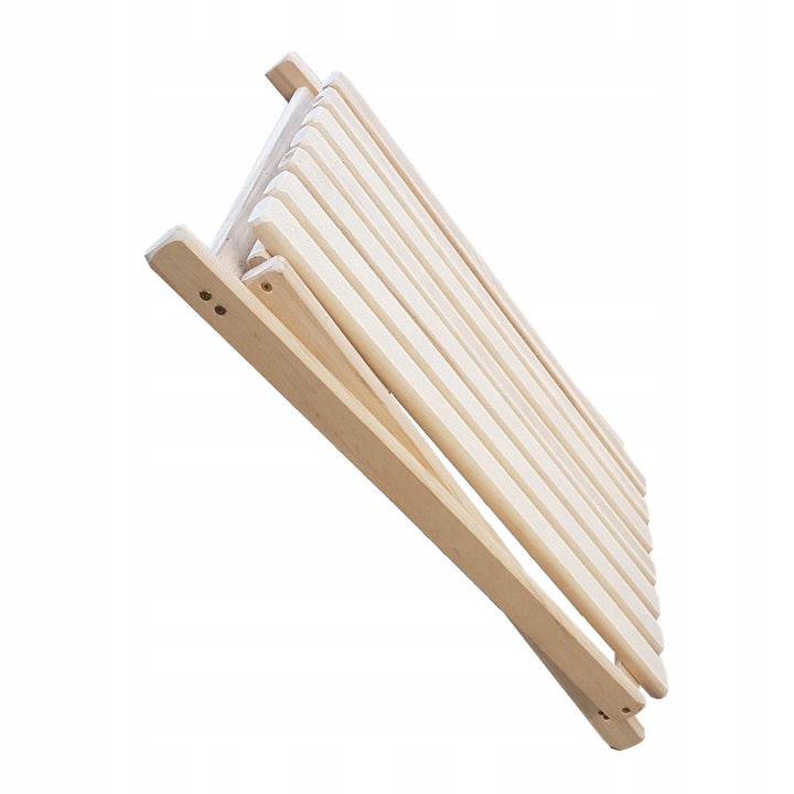 Set of 2 beach chairs, red stripes + wooden coffee table Woodok