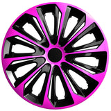 Universal hub cap 14'' NRM Strong Duo pink and black 1 piece wheel trim