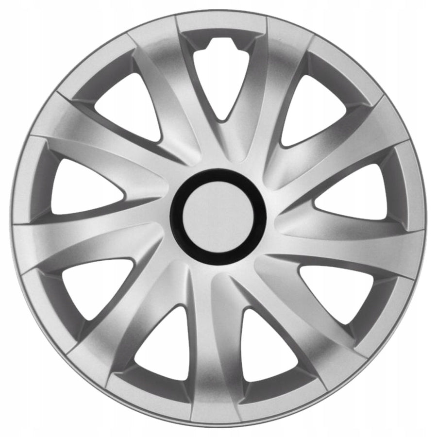 Universal hubcap 16'' NRM Kando silver press-on 1 piece wheel cover